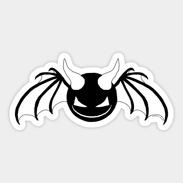 SinnerG Smile Noir White on Black Sticker by Scorpious Design